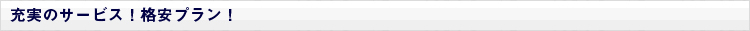 充実のサービス！格安プラン！